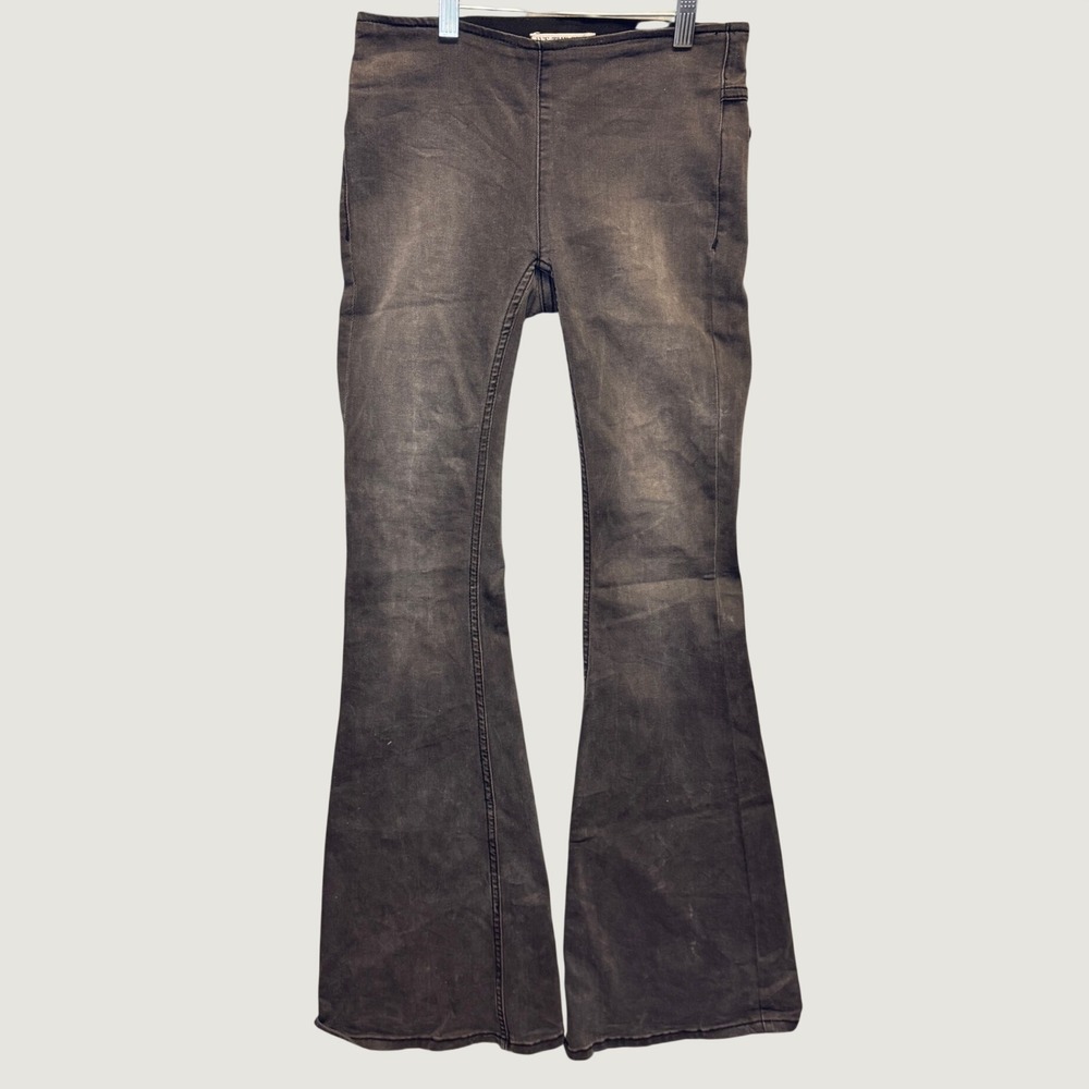 2304 | Free People We The Free Penny Pull-On Flare Jeans Black Womens 24